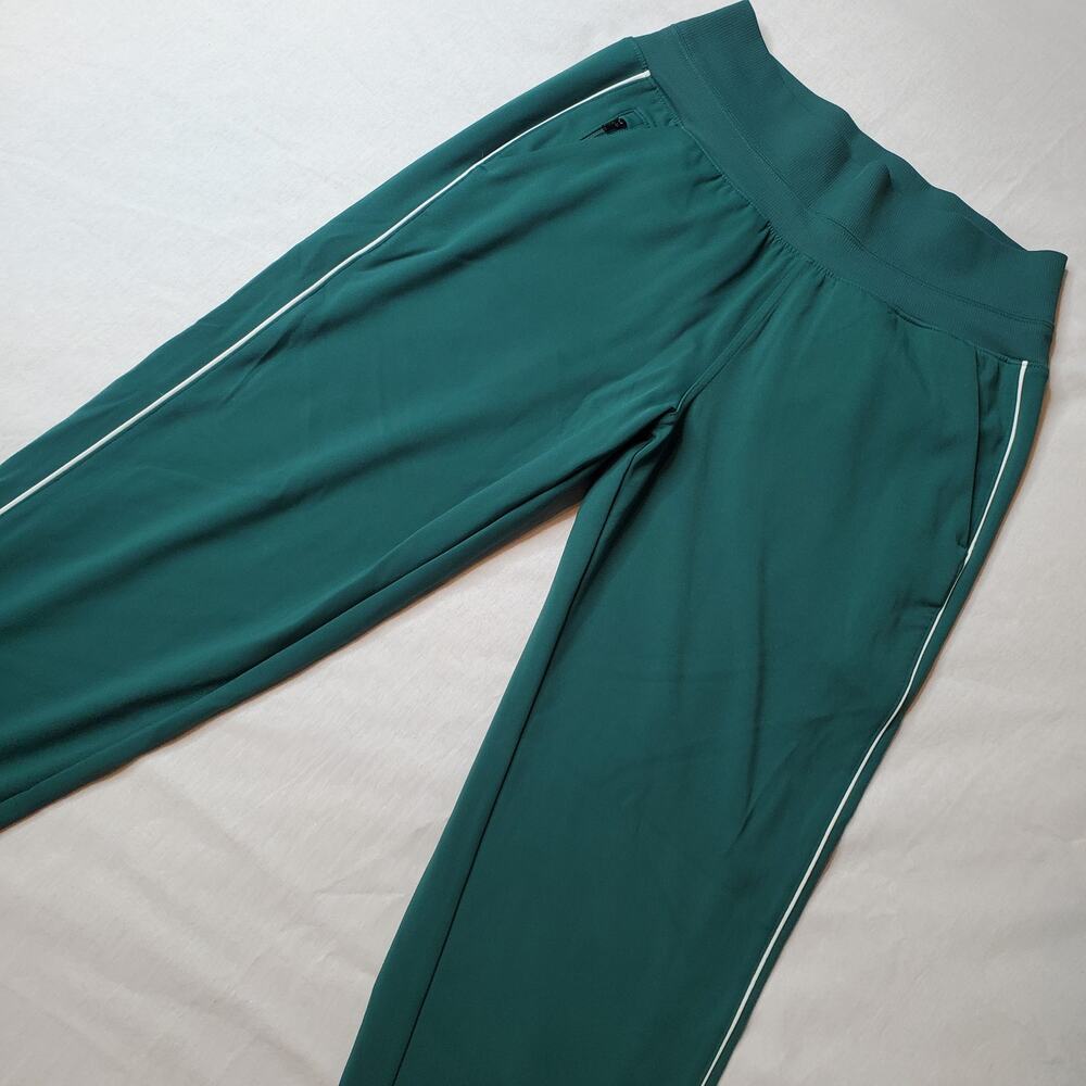 Athleta Women's Size S High Rise Track Stripe Jogger Green 854423